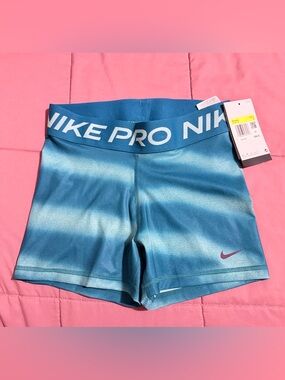 Nike Pro Teal Blue Ombre Training Shorts - Small